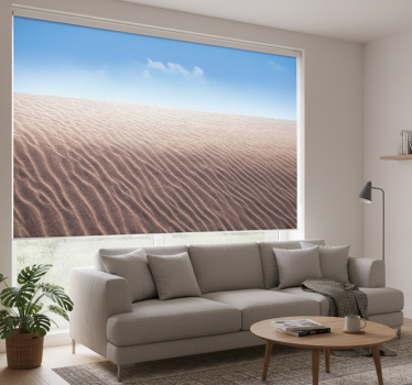 Store enrouleur salon motifs de lignes sur le sable - TenStickers