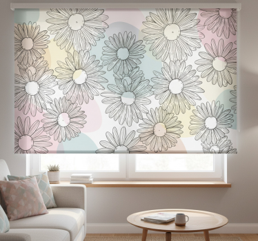 Store enrouleur salon motifs et fleurs kawaii - TenStickers