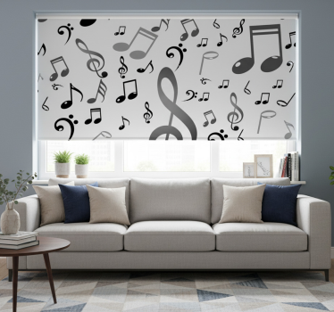 Store enrouleur salon notes de musique - TenStickers
