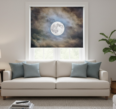 Store enrouleur salon nuit de pleine lune - TenStickers