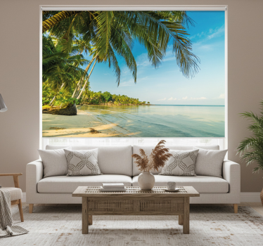 Store enrouleur salon paradis paisible en mer - TenStickers