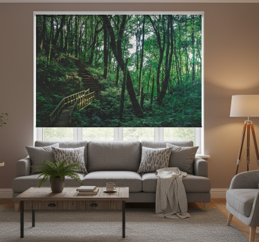 Store enrouleur salon paysage d'arbres verts - TenStickers