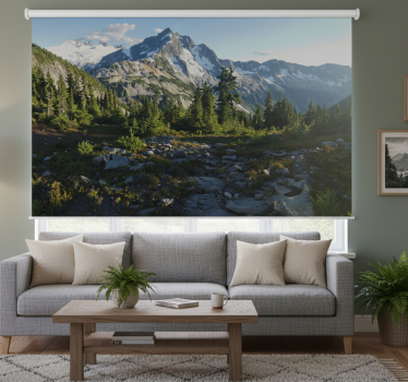 Store enrouleur salon paysage de montagne magnifique - TenStickers