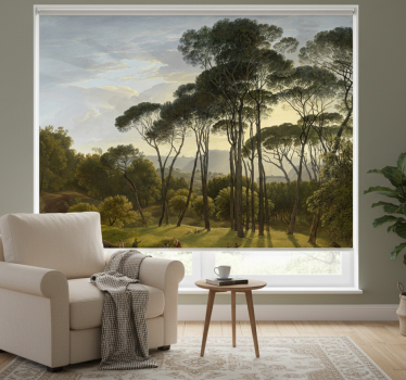Store enrouleur salon paysage forestier italien - TenStickers