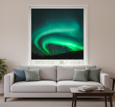 Store enrouleur salon paysage nordique vert magnifique - TenStickers