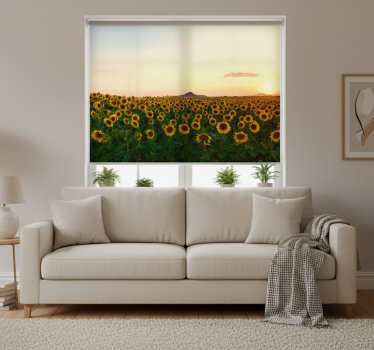 Store enrouleur salon paysage spectaculaire avec fleurs - TenStickers