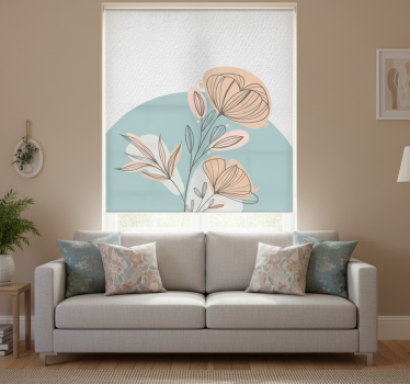 Store enrouleur salon peinture florale - TenStickers
