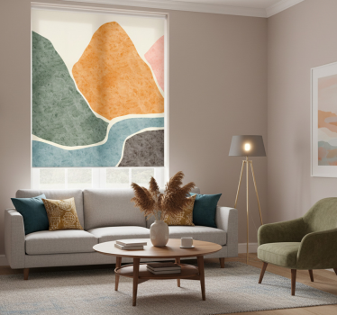 Store enrouleur salon peinture moderne abstraite - TenStickers
