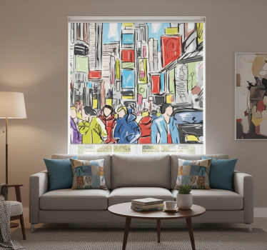 Store enrouleur salon personnes modernes de new york - TenStickers