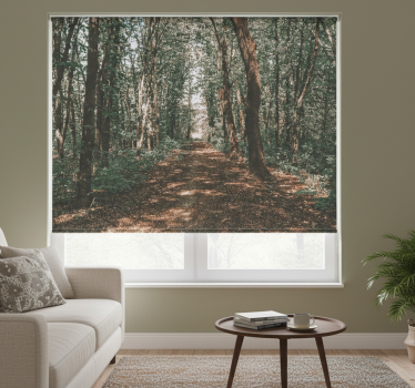 Store enrouleur salon photo forêt verte et brune - TenStickers