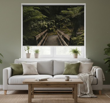 Store enrouleur salon pont "nature" dans la forêt - TenStickers