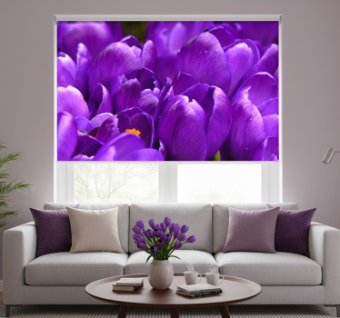 Store enrouleur salon roses violettes - TenStickers