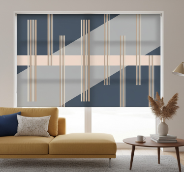Store enrouleur salon style abstrait gris années 50 - TenStickers