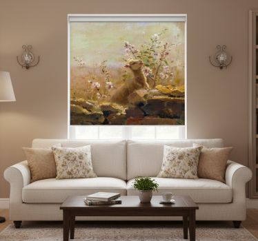 Store enrouleur salon tableau humoristique mouton - TenStickers