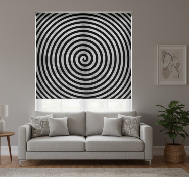 Store enrouleur salon tourbillon noir et blanc - TenStickers