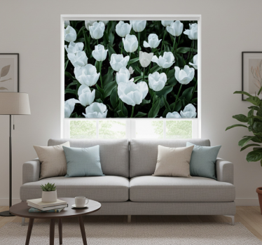Store enrouleur salon tulipes blanches - TenStickers