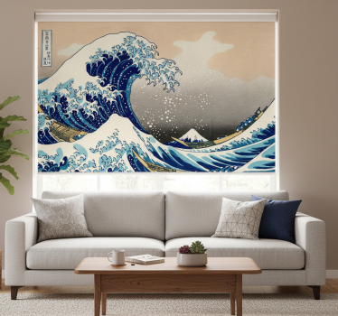 Store enrouleur salon vague de hokusai - TenStickers