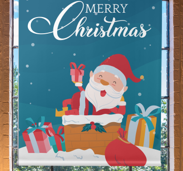 Store enrouleur original le père noël entouré - TenStickers