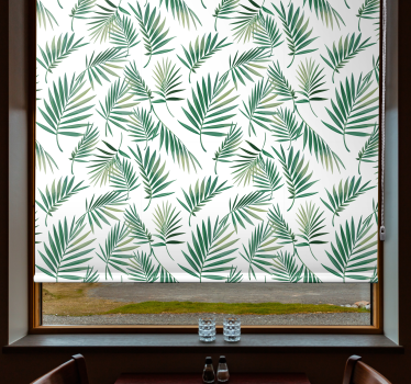 Store enrouleur cuisine nordique Feuille verte design - TenStickers