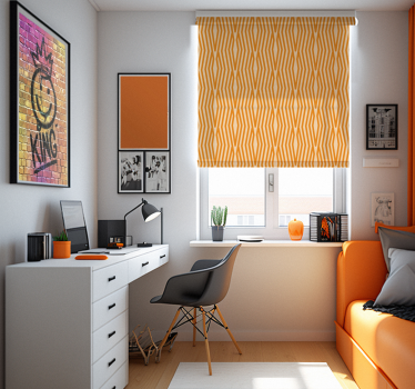 Store enrouleur chambre ado orange modèle abstrait - TenStickers