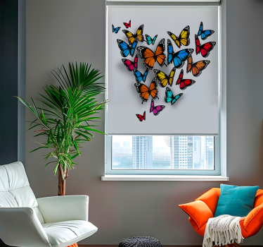Store enrouleur salon papillon lumineux et coloré - TenStickers