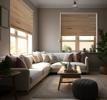 Store roulant rustique à rayures beige foncé - TenStickers