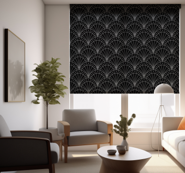 Store enrouleur salon élégant demi-cercles noir - TenStickers