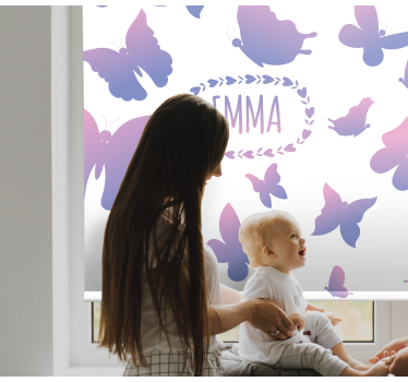 Stores avec des images Papillons violets avec nom - TenStickers