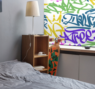 Store enrouleur chambre ado graffitis colorés - TenStickers