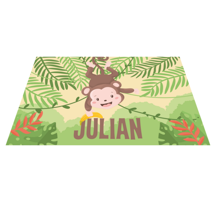Set de table design nom Petit singe sur branche - TenStickers