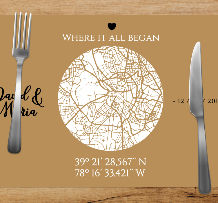 Set de table where it all began personnalisable - TenStickers