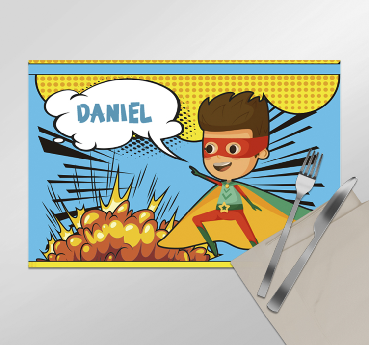 Set de table comic Super-héros personnalisable - TenStickers
