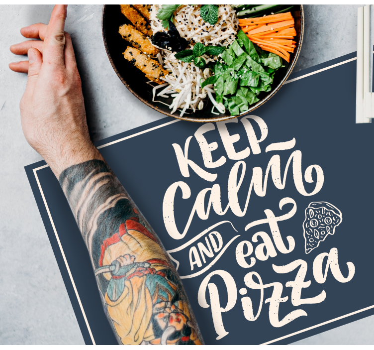 Set de table design citation pizza tranquille - TenStickers