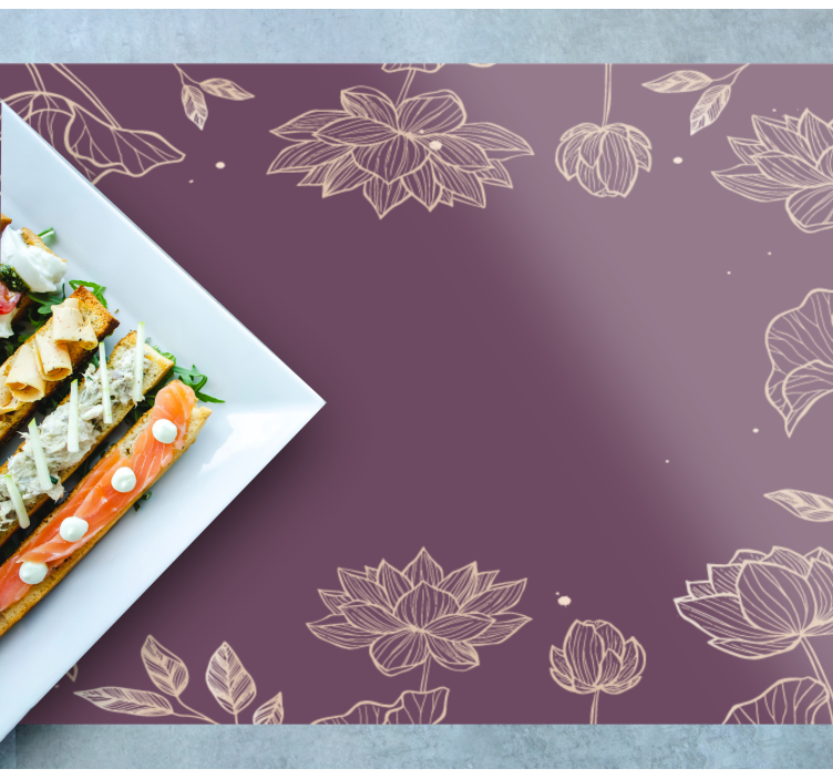Set de table élégant motif floral lotus - TenStickers