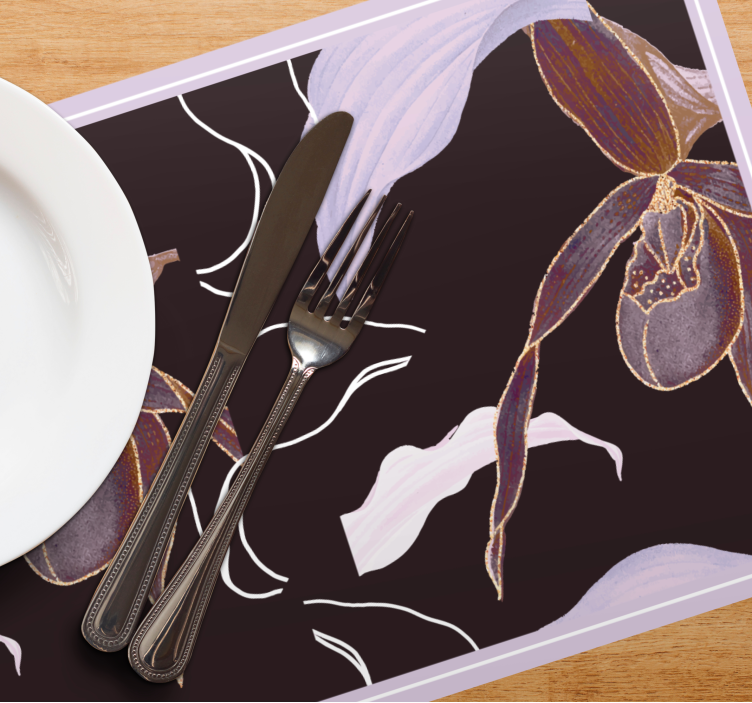 Set de table élégant motif floral orchidée - TenStickers