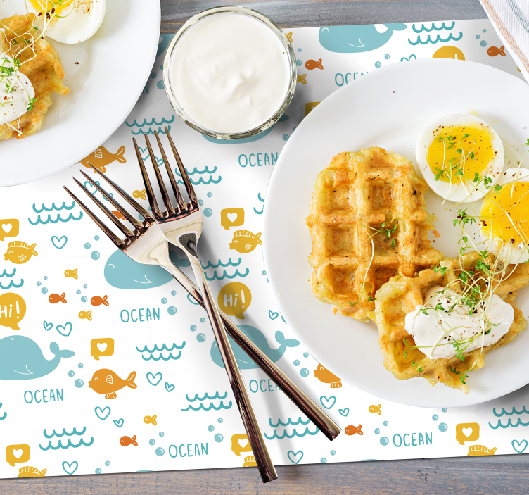 Set de table enfant créatures de l'océan - TenStickers