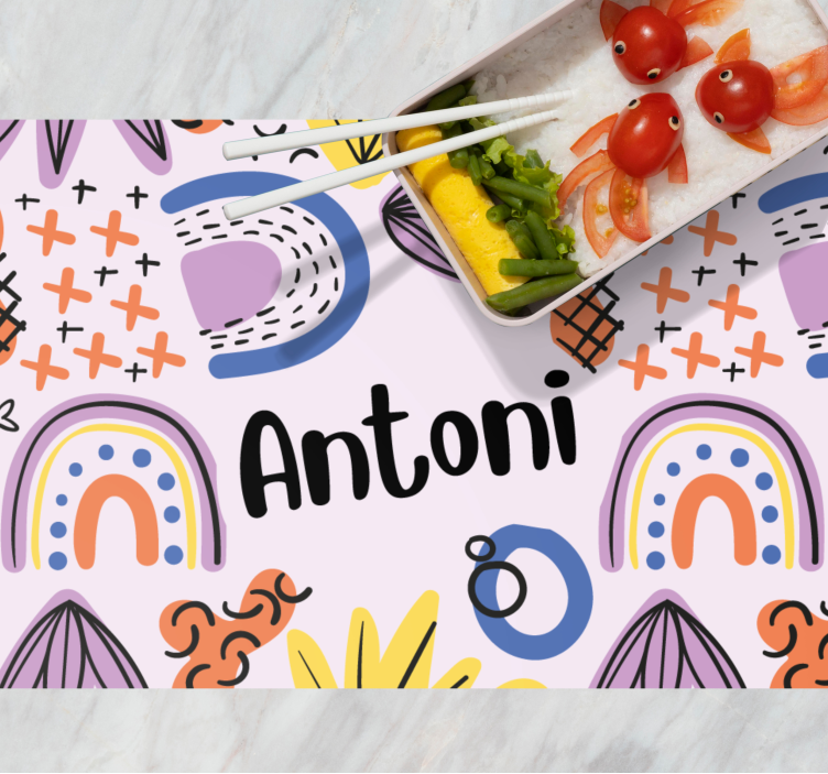 Set de table enfant motifs arc-en-ciel colorés - TenStickers