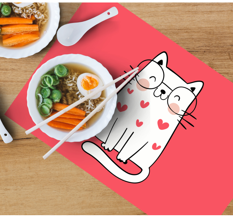 Set de table enfant personnage de chat adorable - TenStickers