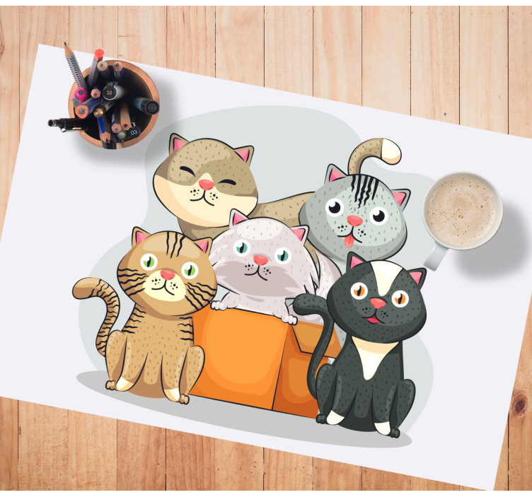 Set de table enfant visages de chats mignons - TenStickers