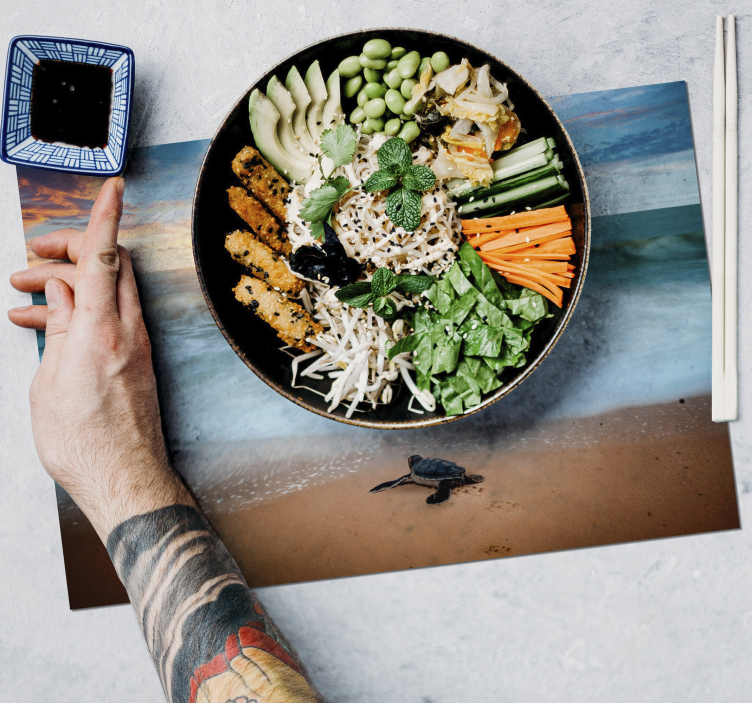 Set de table maison tortue sur la plage - TenStickers