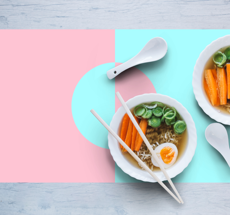 Set de table moderne arrangement minimaliste de bols - TenStickers