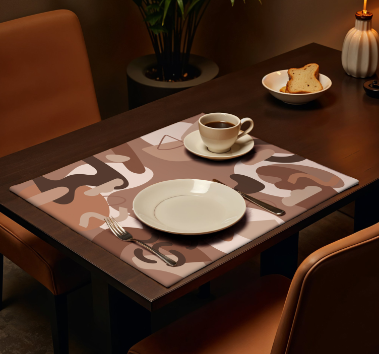 Set de table moderne formes abstraites mocha mousse - TenStickers
