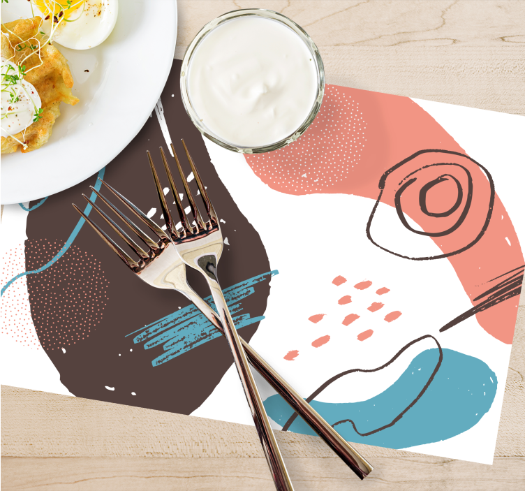 Set de table moderne formes abstraites vives - TenStickers