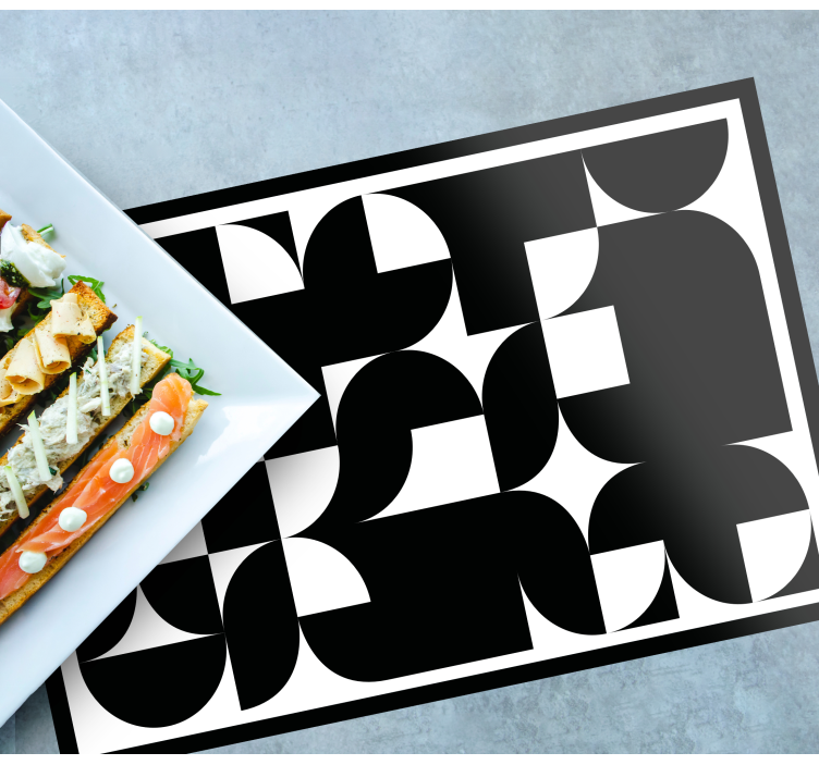 Set de table moderne motif géométrique noir - TenStickers