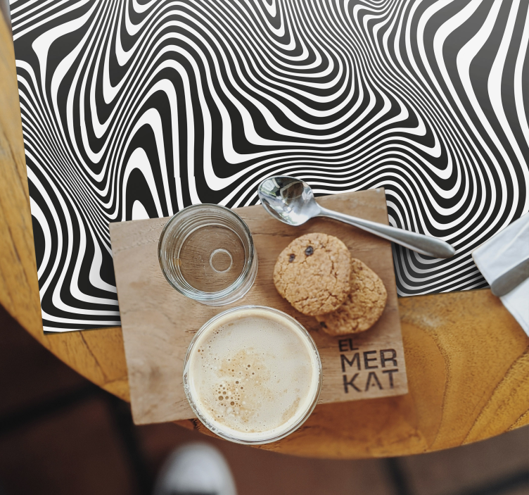 Set de table moderne motifs noirs fluides - TenStickers