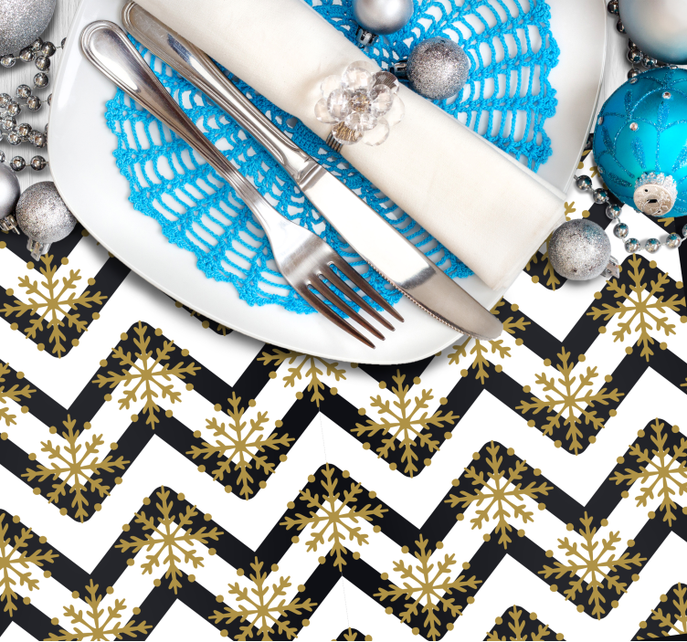 Set de table noël motif flocon chevron - TenStickers