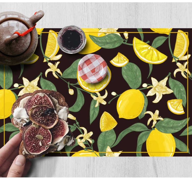 Set de table original motif citron et fleurs - TenStickers