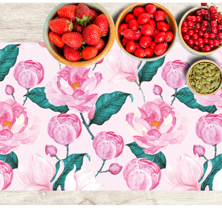Set de table original motif floral rose - TenStickers