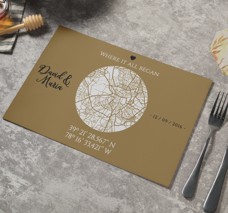 Set de table where it all began personnalisable - TenStickers