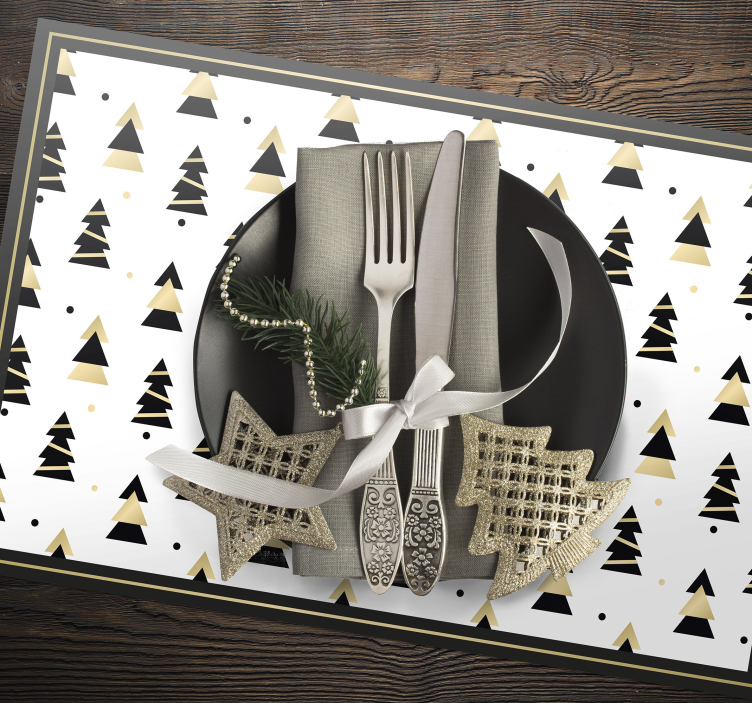 set de table noel Modèle d'arbre élégant de noël - TenStickers